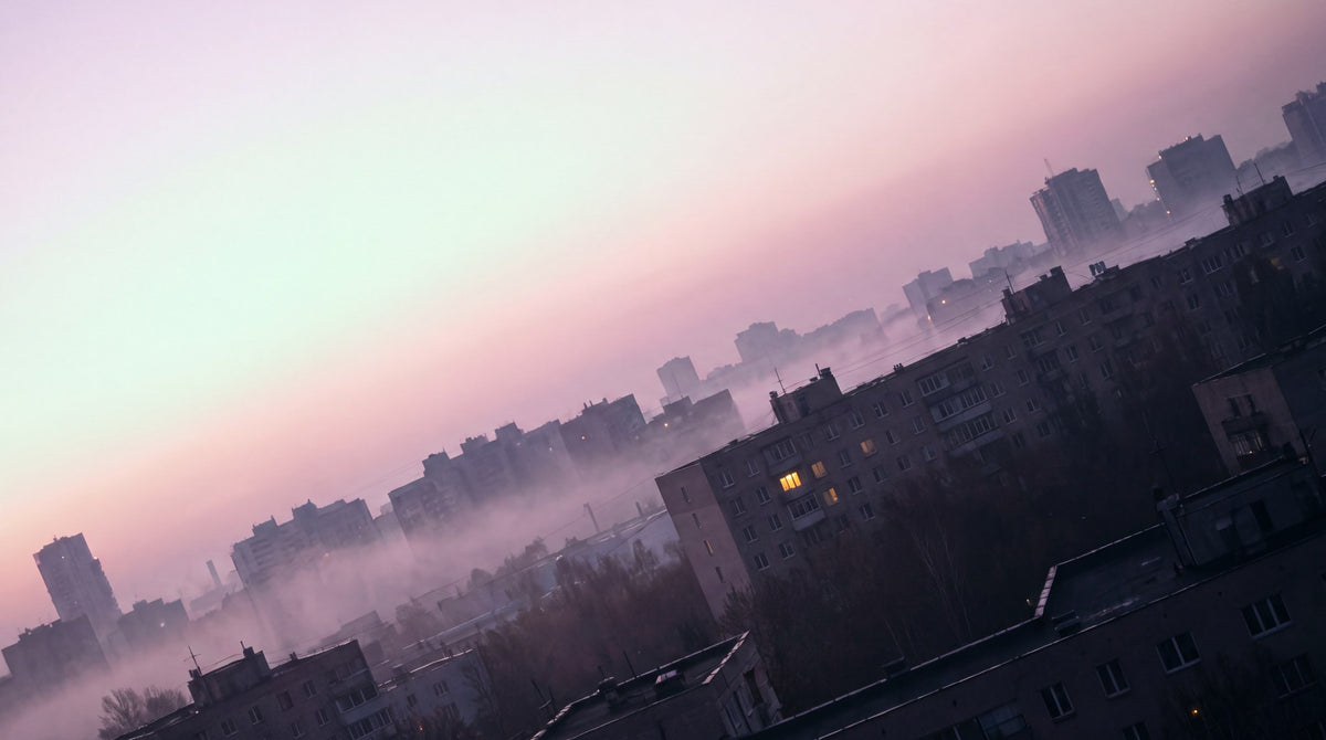 Urban Pulse Dawn Mist Skyline