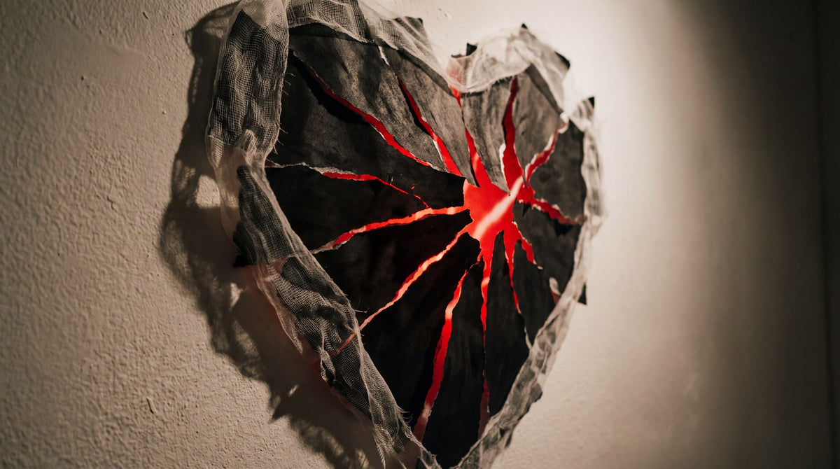 Gothic Fractured Heart Wall Art - Midnight Glow