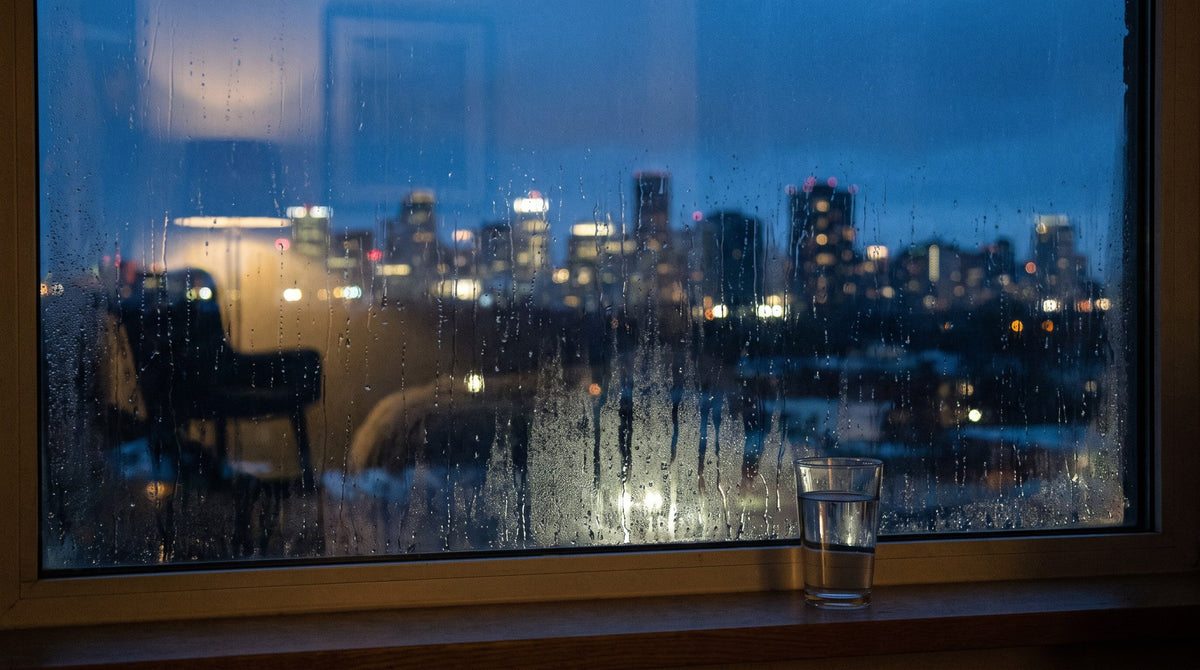 Rainy City Window Nocturne Art Print