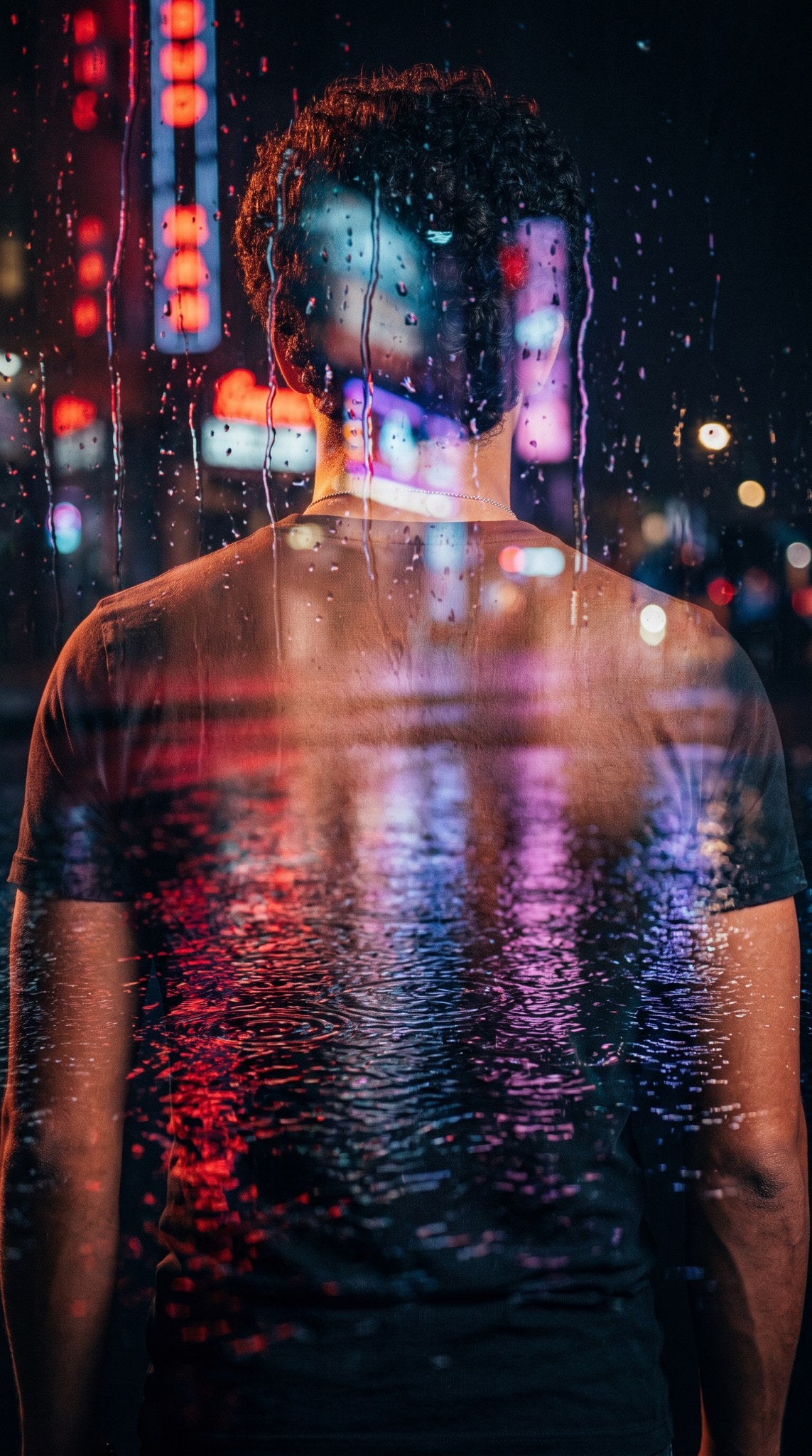 Nocturnal Neon Reflections