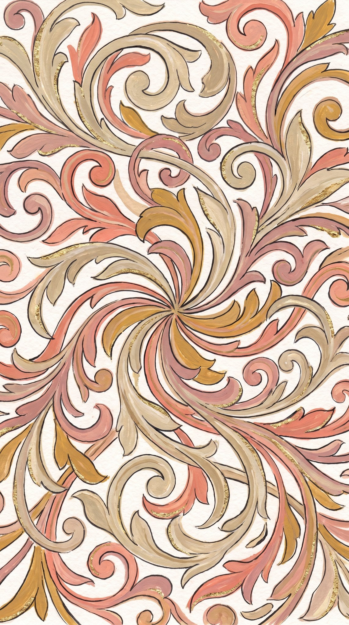 Baroque Gilded Swirls Vintage Art