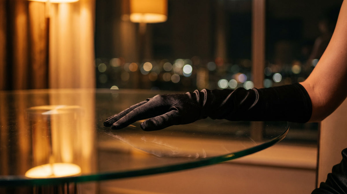 Midnight Satin Glove Silhouette - Noir Glamour Art