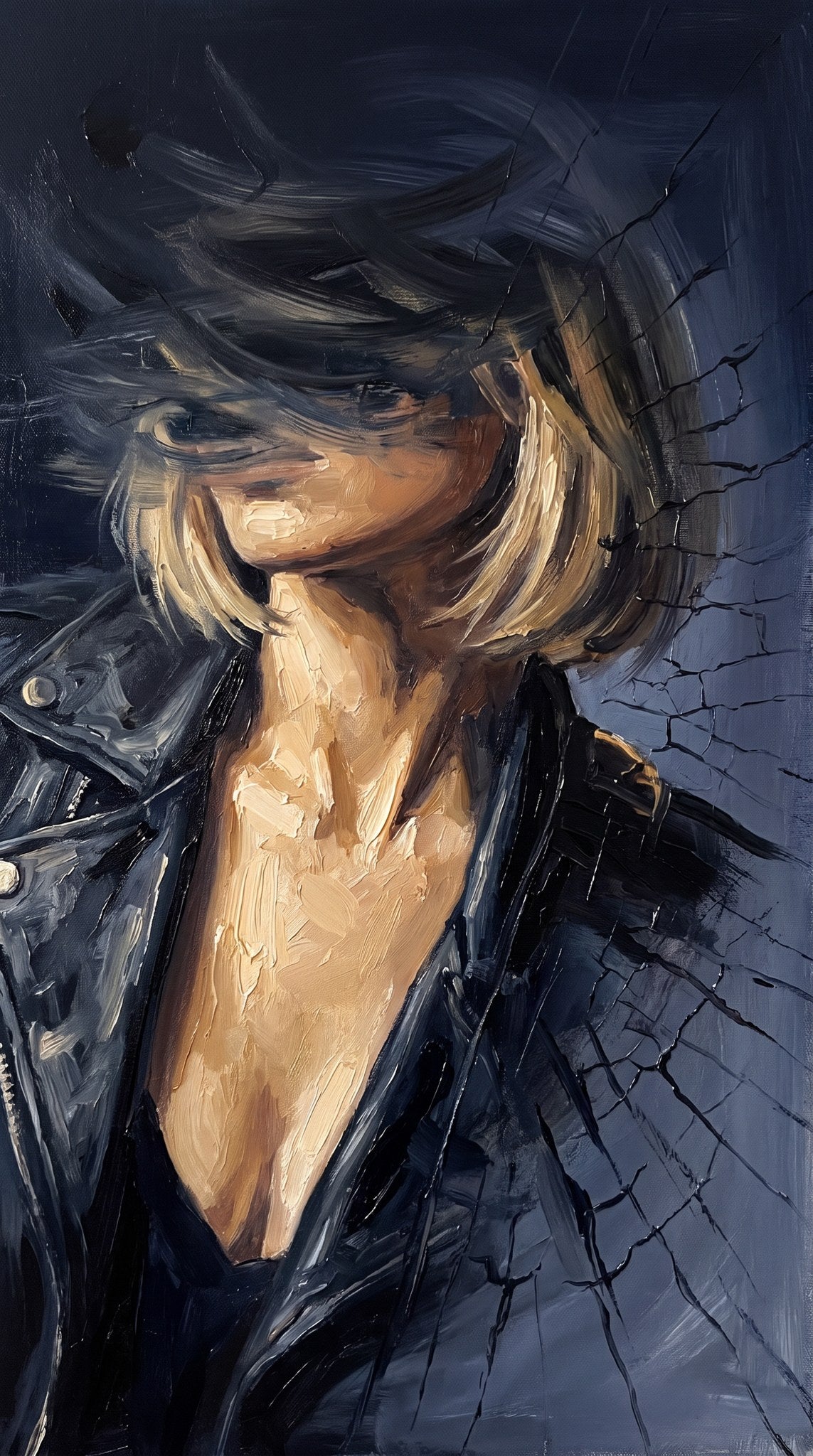 Fractured Noir Oil Painting Wall Art