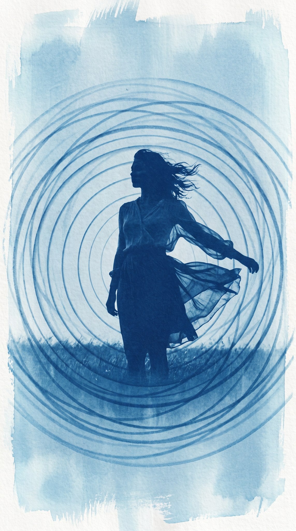 Cyanotype Silhouette Fine Art Print