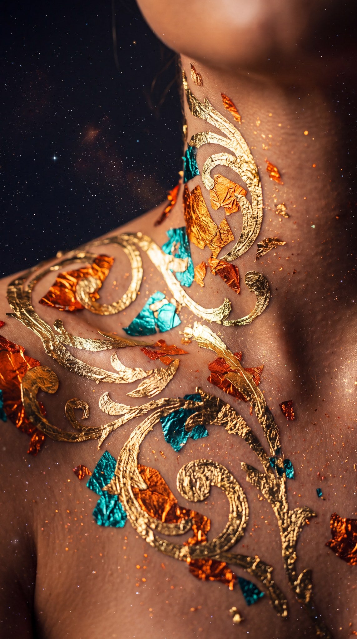 Gilded Filigree Body Art Study