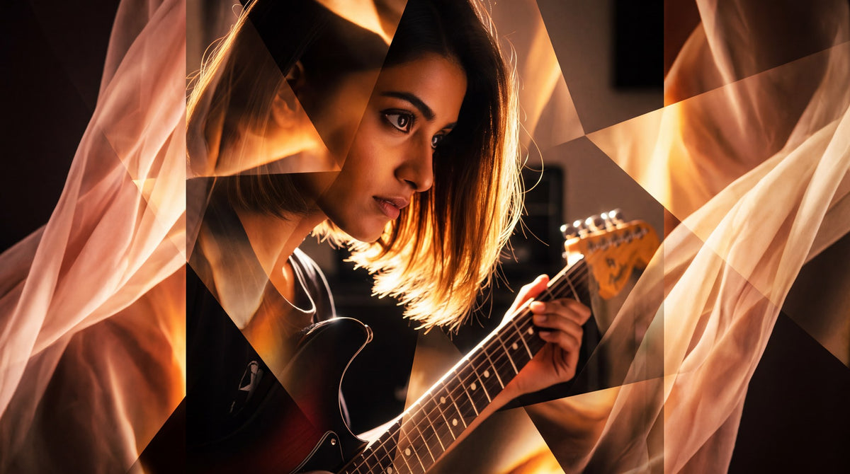Indie Glow Electric Guitarist Art