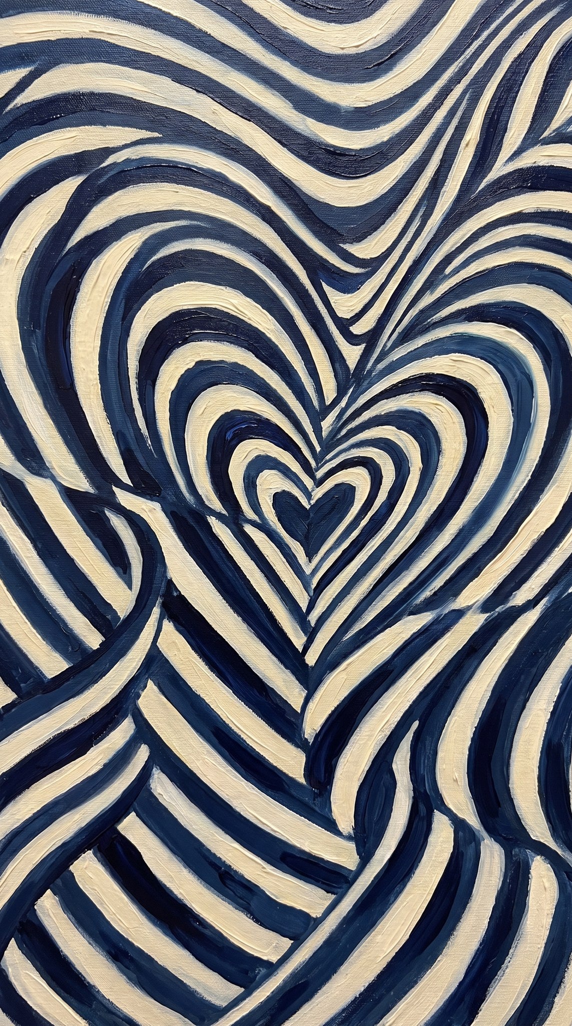 Wavy Heart Op-Art Print