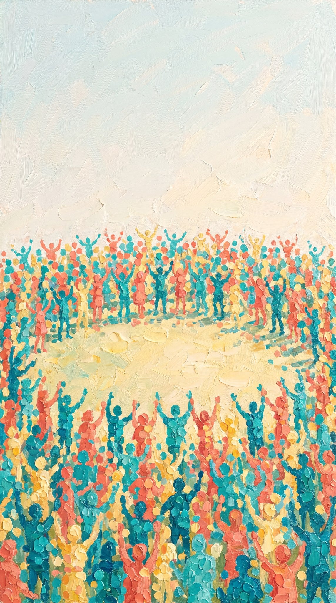 Gathering of Joy Textured Expressionist Art