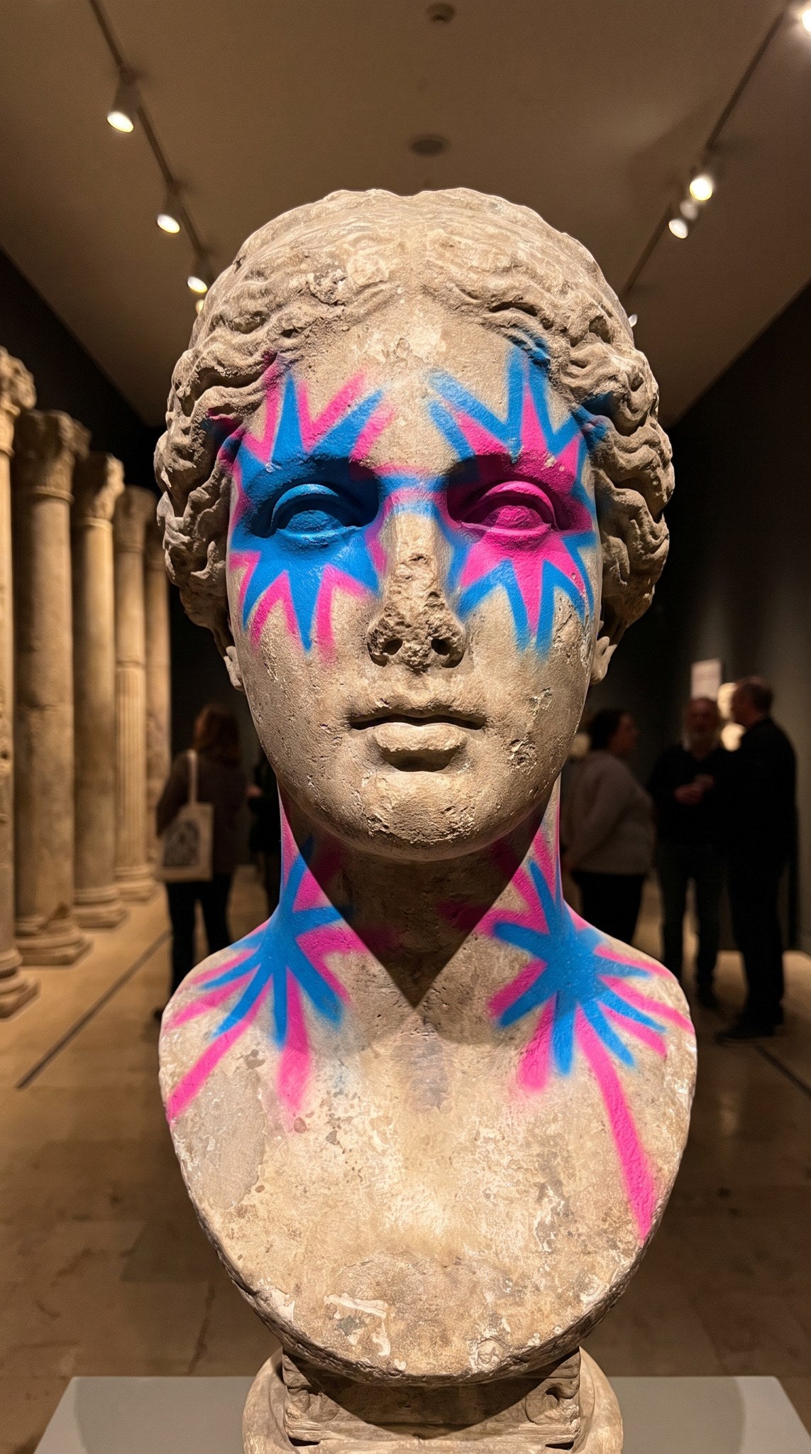 Neon Classical Bust Art - Street Muse