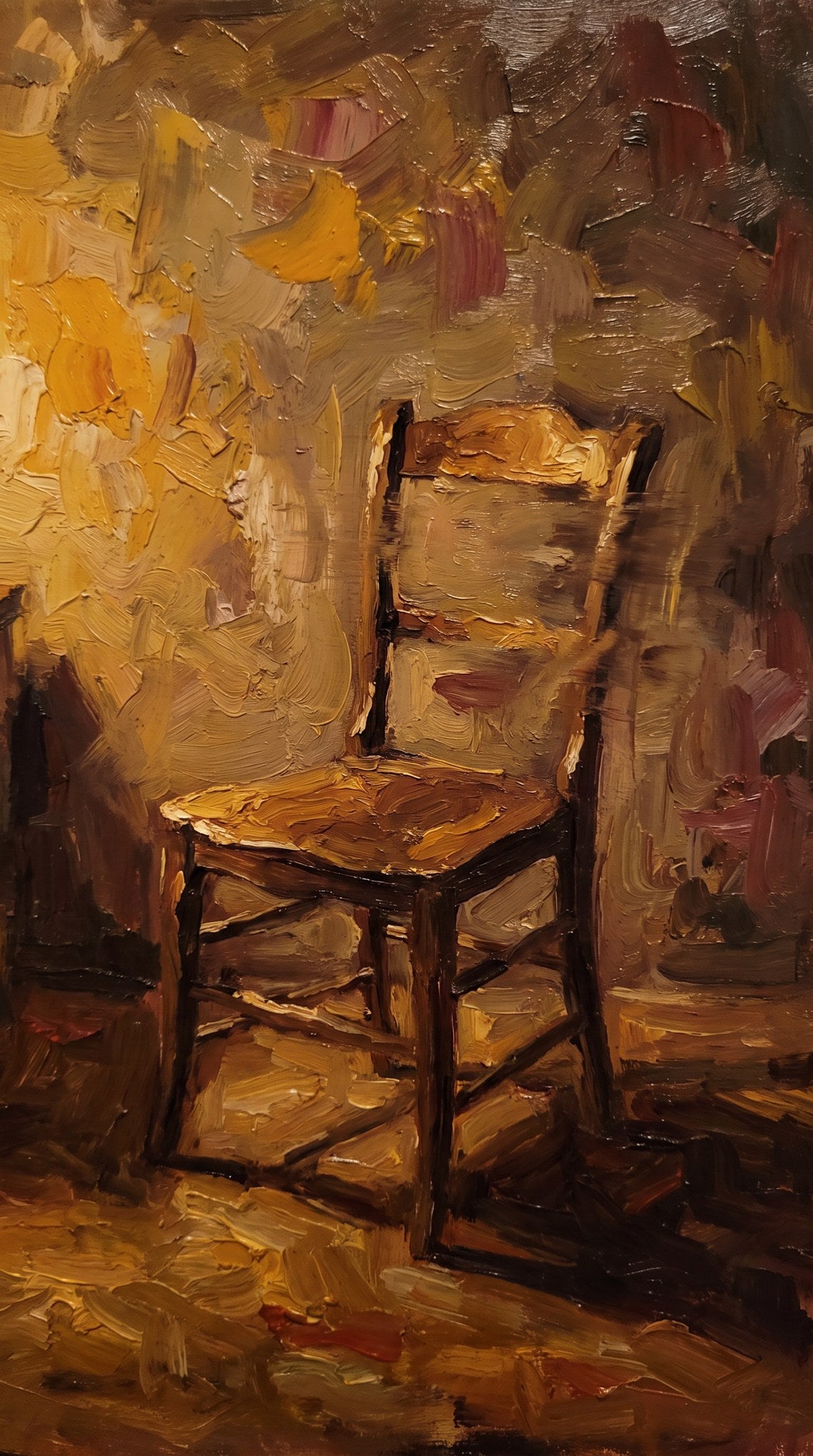 Solitary Chair Impressionist Oil Painting