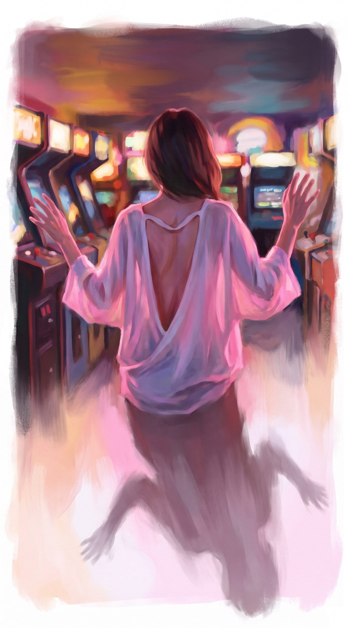 Neon Arcade Nights Expressive Retro Art