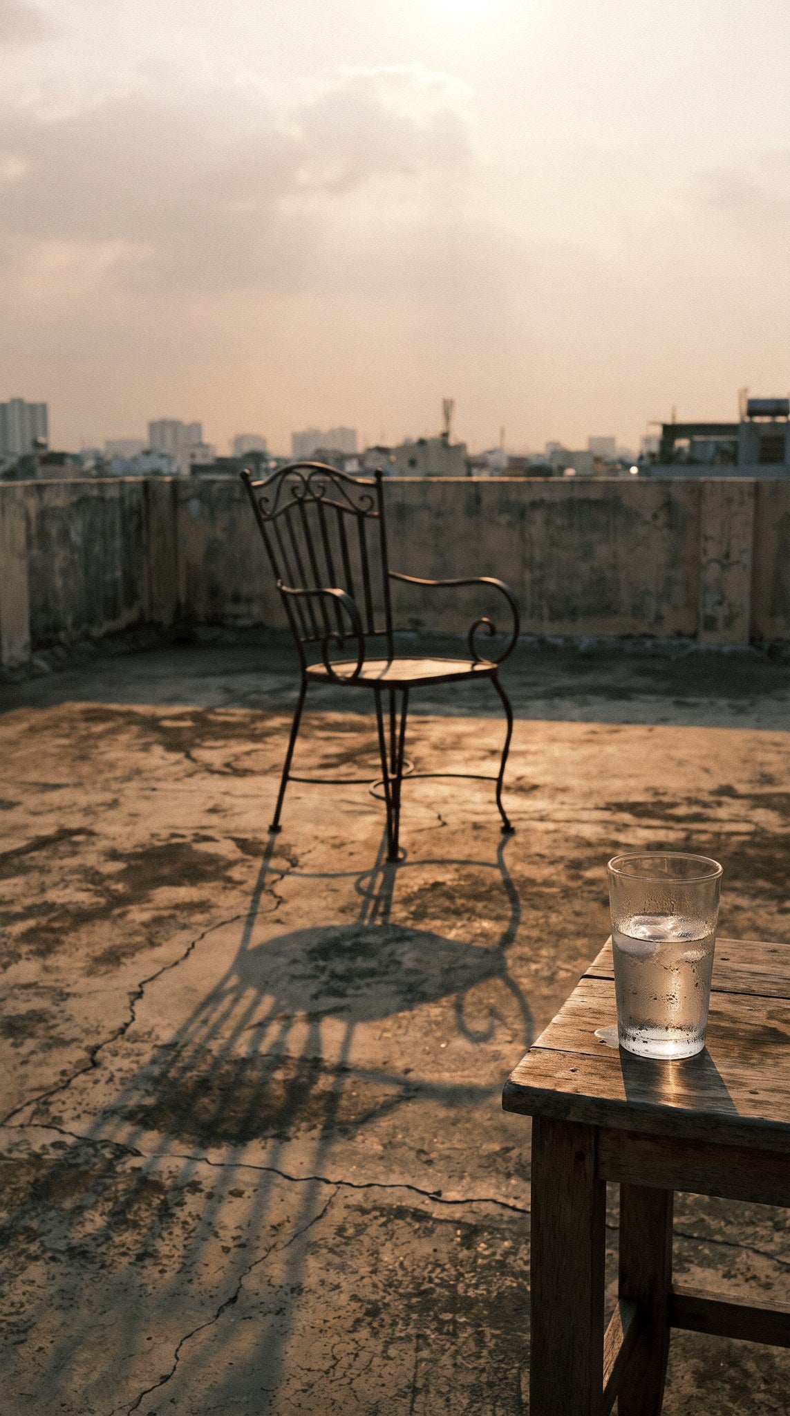 Golden Hour Rooftop Solitude Art