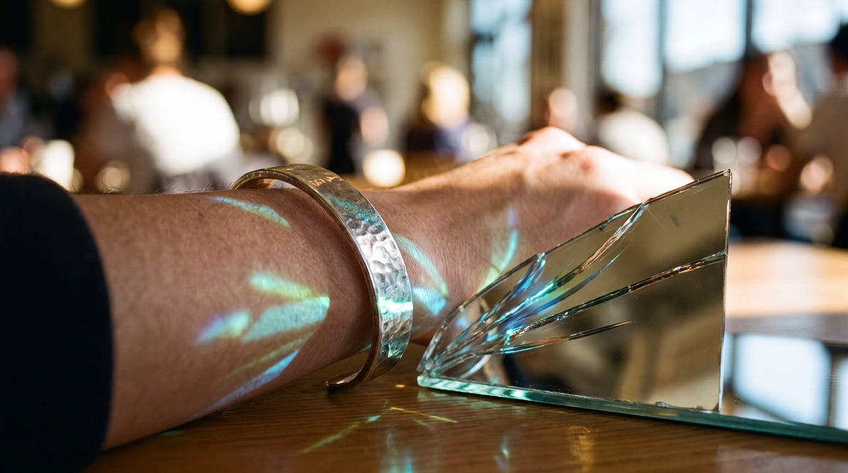 Luminous Refraction Silver Cuff Art