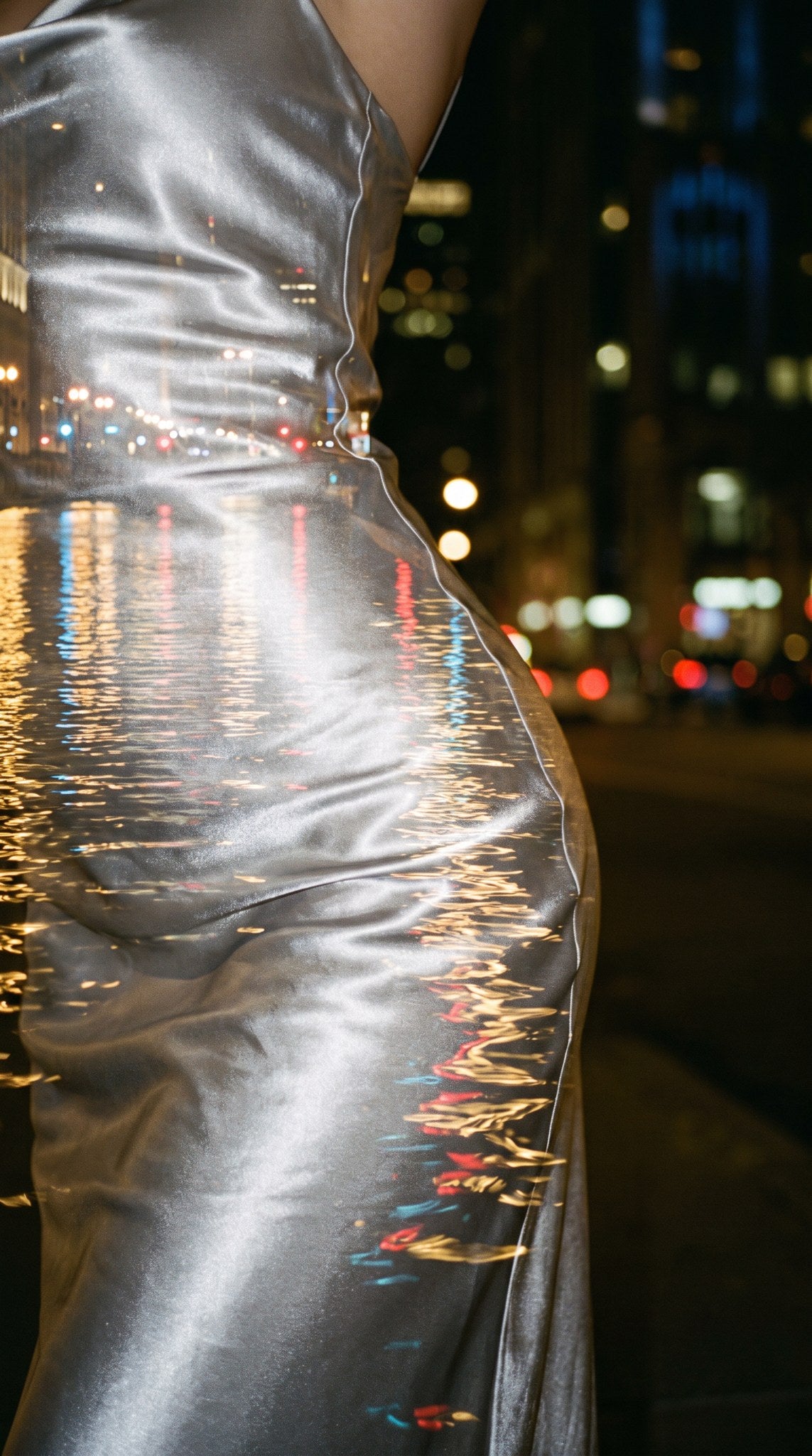 Liquid City Reflection in Silver