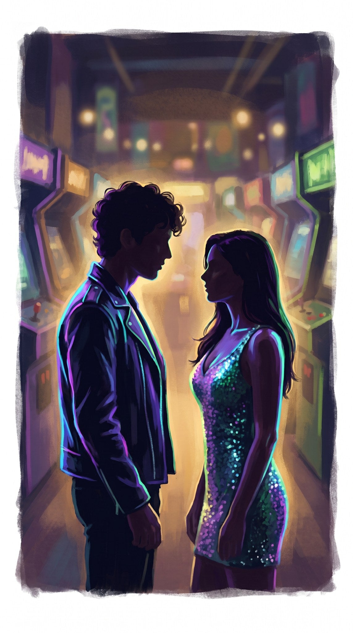Arcade Encounter Art - Neon Night Romance