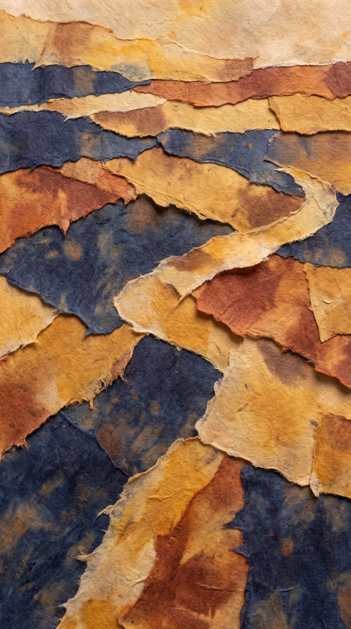 Tension and Form - Earthy Paper Collage Art
