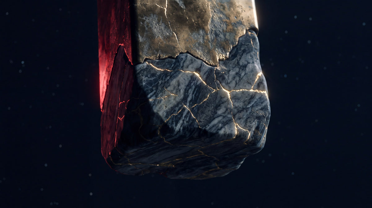 Golden Vein Mineral Monolith Art