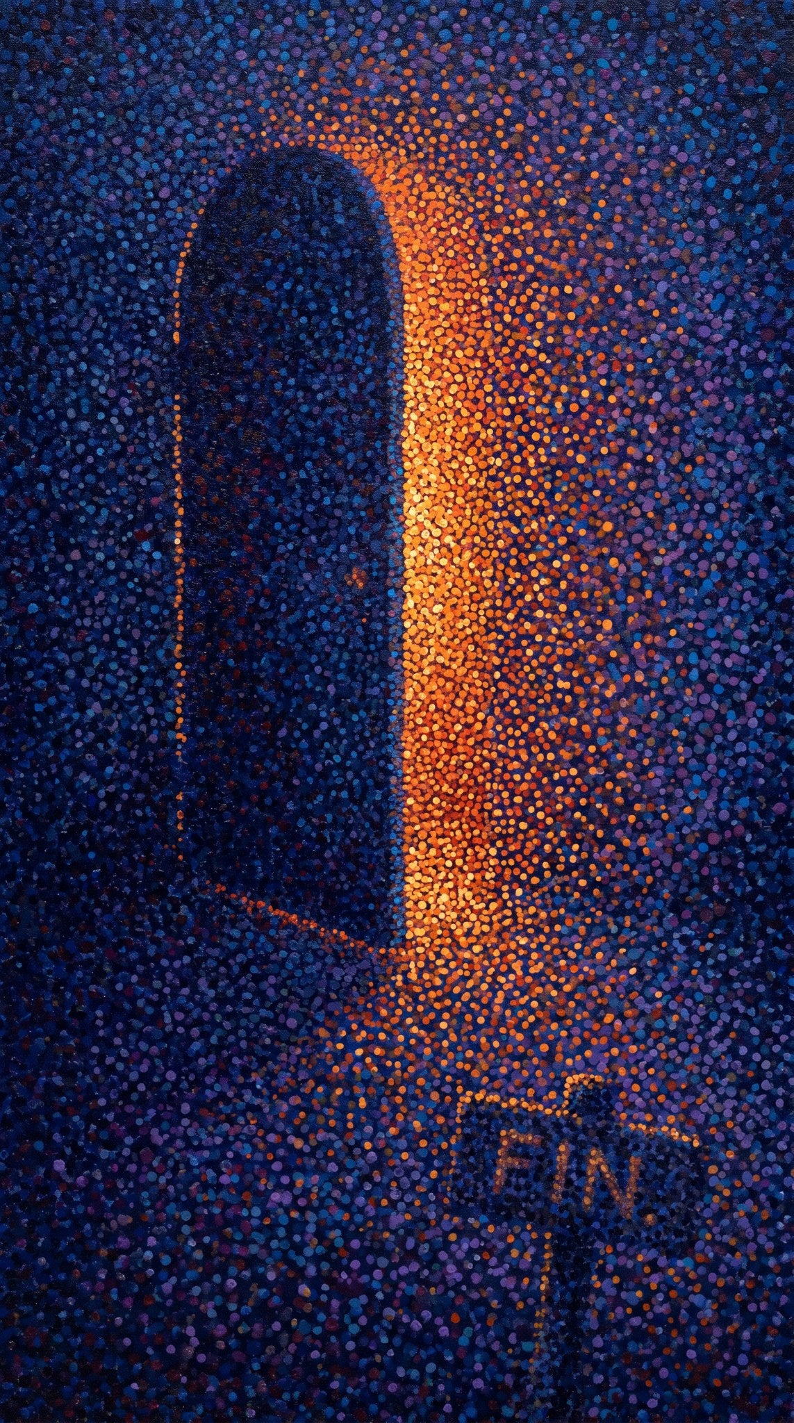 Fin Doorway Luminous Portal Pointillist Art