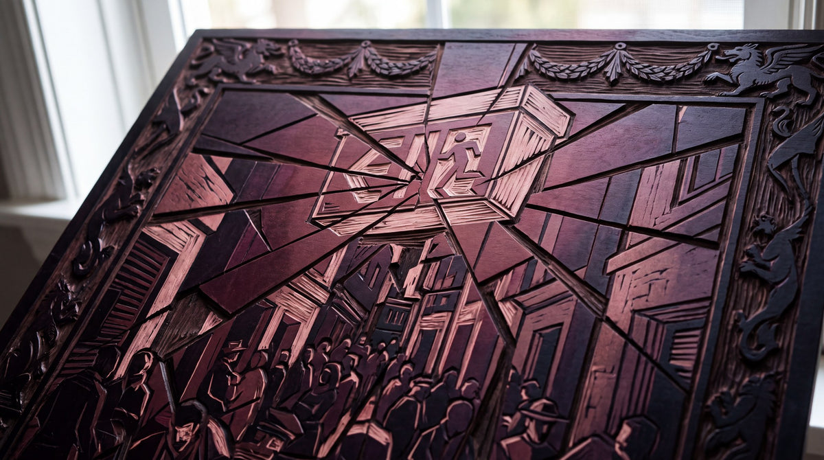 Carved Urban Labyrinth Fine Relief Art