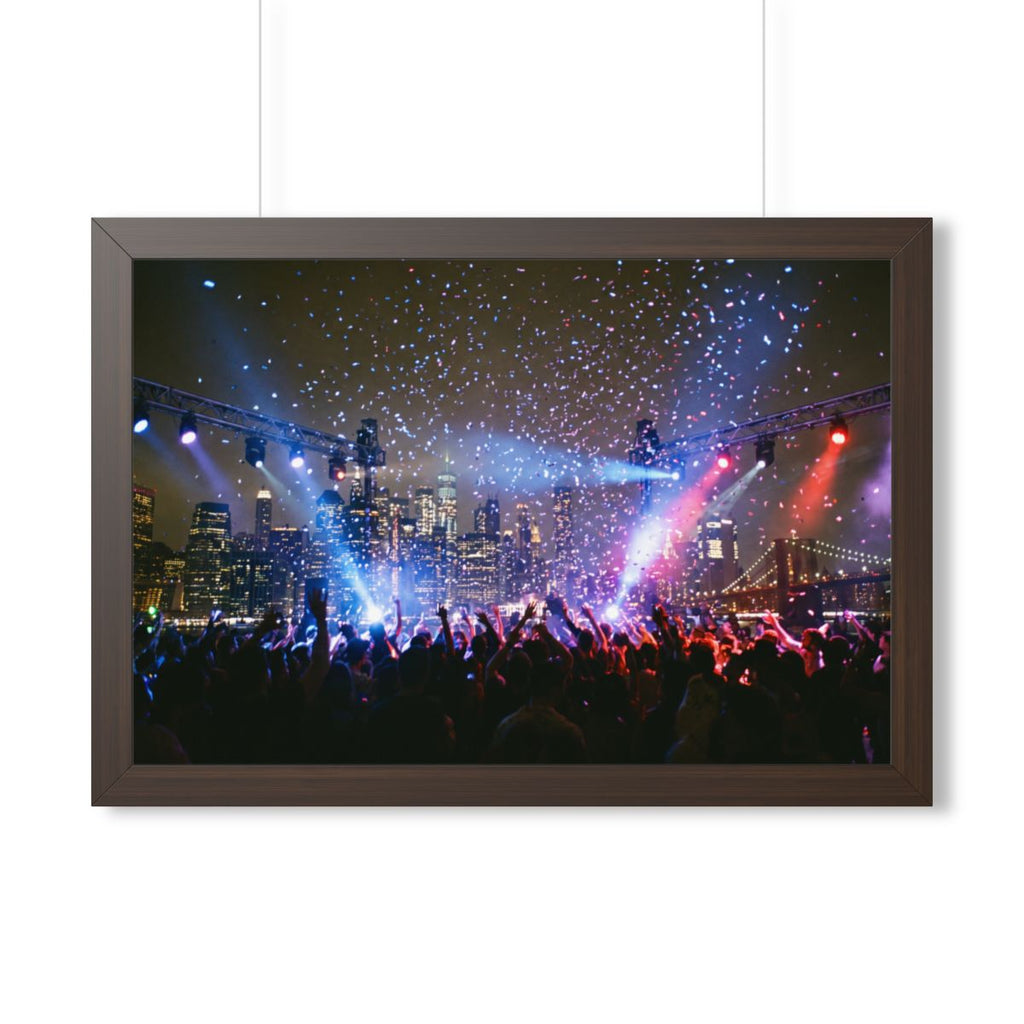 Framed Horizontal Poster - City Skyline Festival Euphoria......
