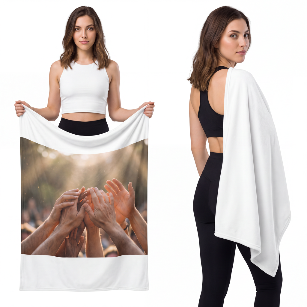 Velveteen Microfiber Blanket - Golden Rays of Unity Wall Art...