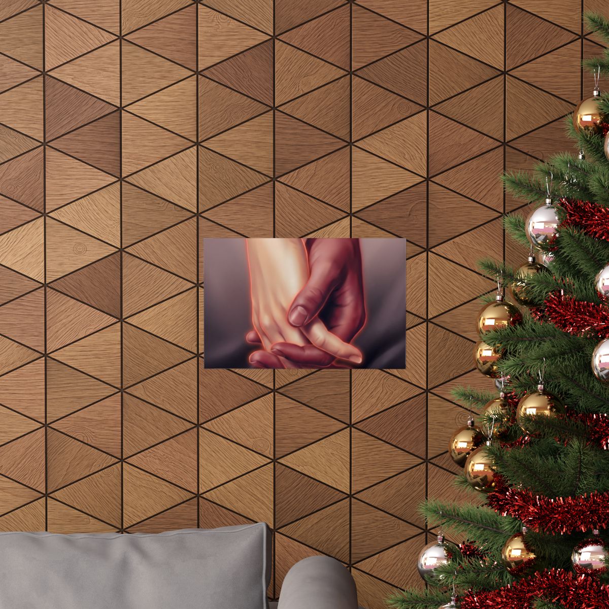 Matte Horizontal Posters - Ethereal Connection Holding Hands...