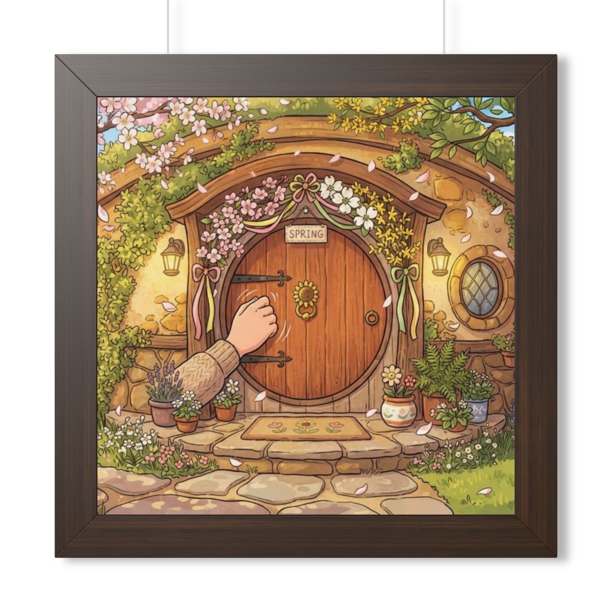 Framed Horizontal Poster - Spring Garden Entry — Walnut... |...