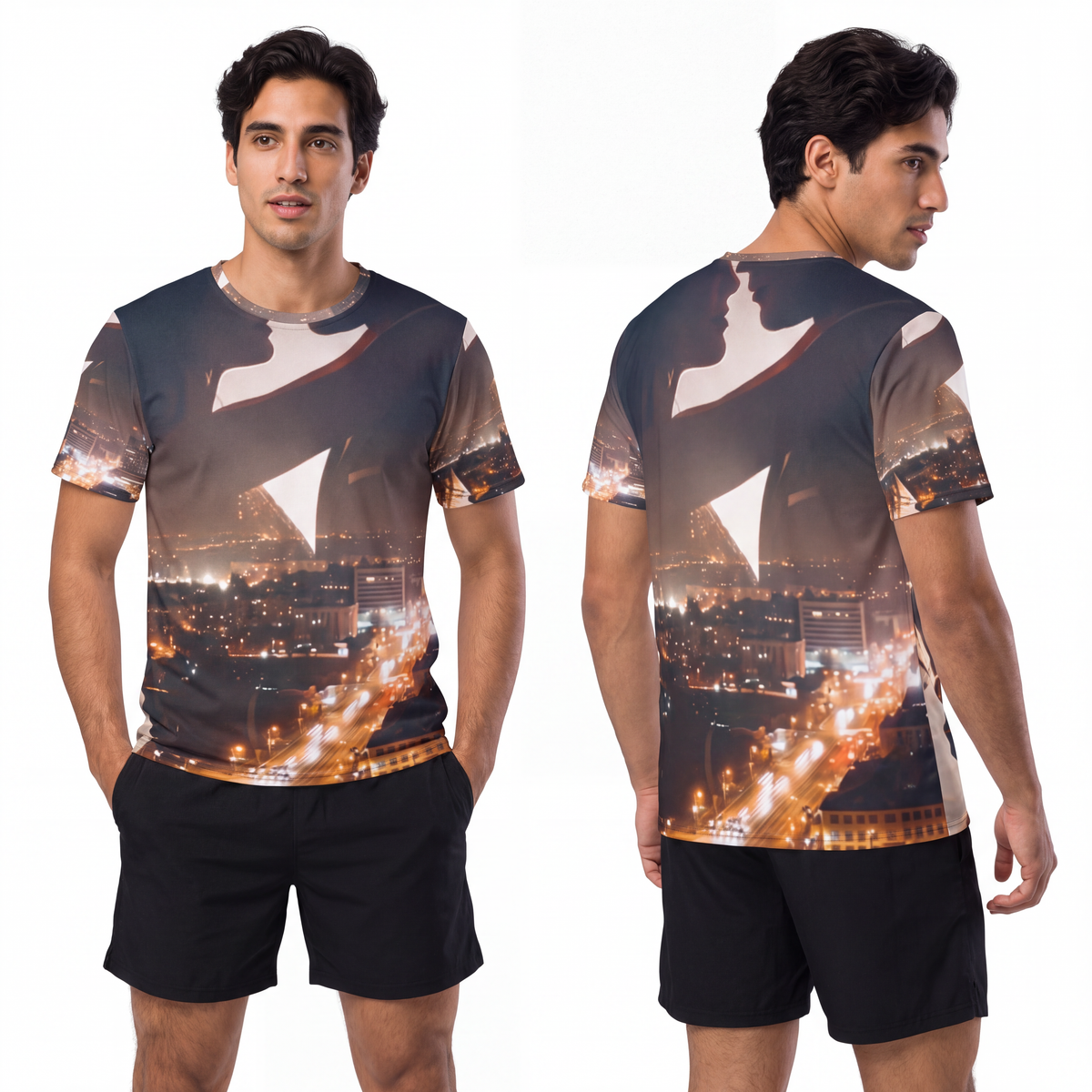 Men's Sports Jersey - Midnight City Skyline | Echovira...