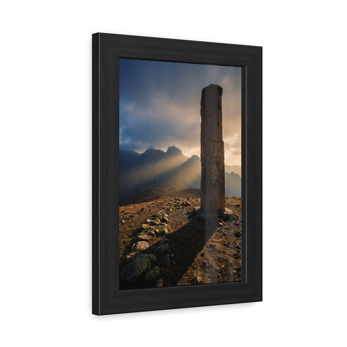 Framed Poster - Ancient Lion & Sun — Portrait