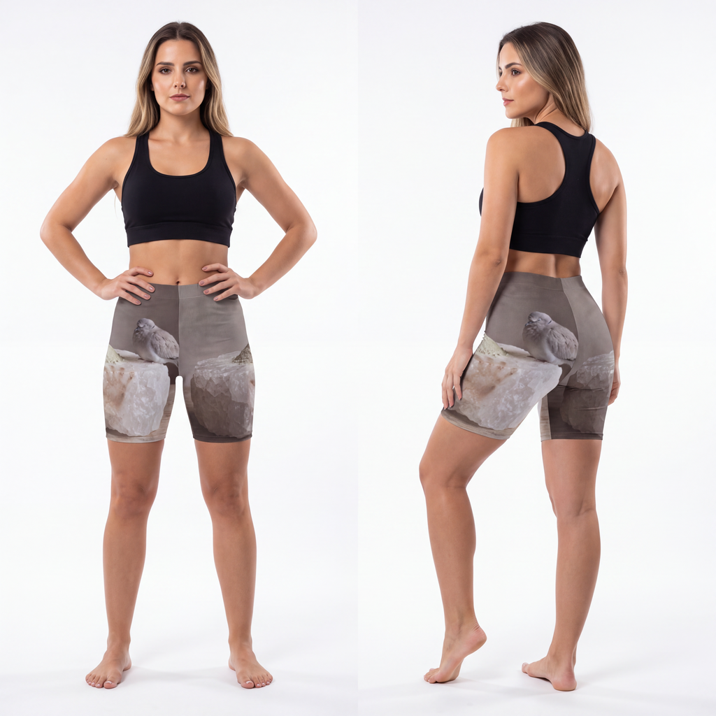 Women's Biker Shorts - Peaceful Dove | Echovira Gallery