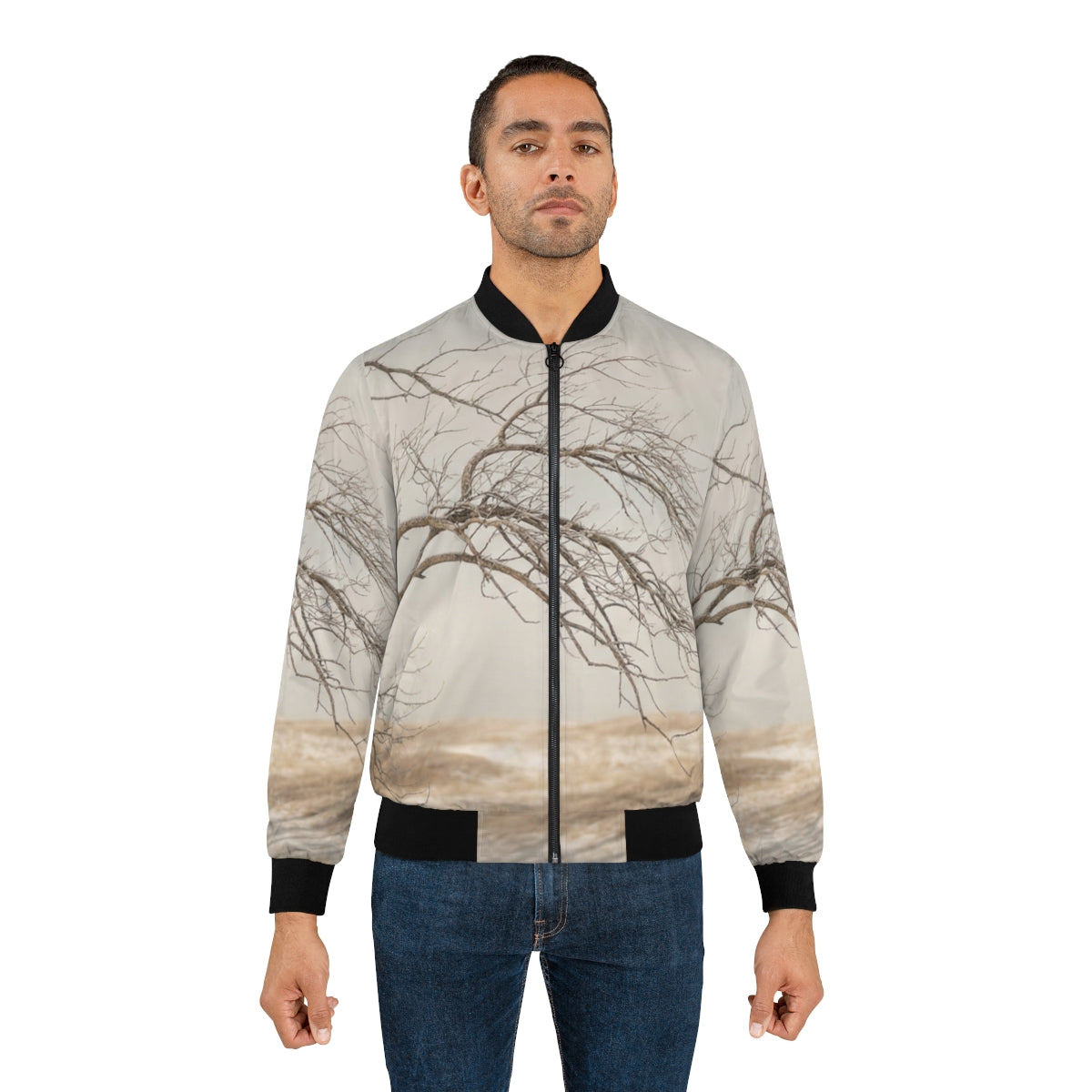 Men's Bomber Jacket - Winter Branch Solitude Landscape |...