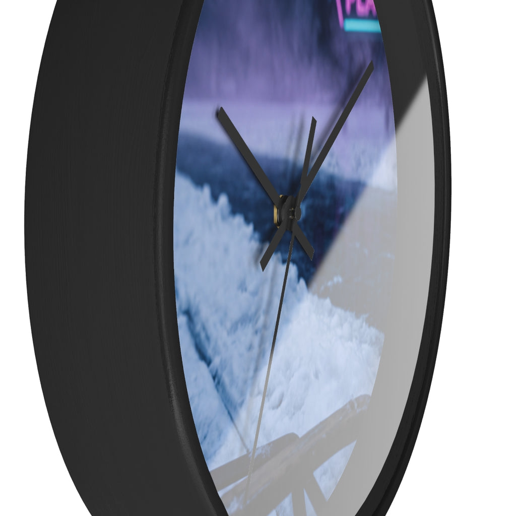 Wall Clock - Neon Arcade Winter Trail | Echovira Gallery