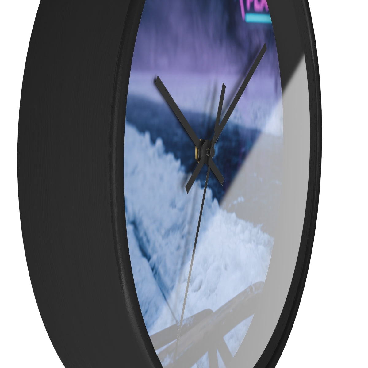 Wall Clock - Neon Arcade Winter Trail | Echovira Gallery