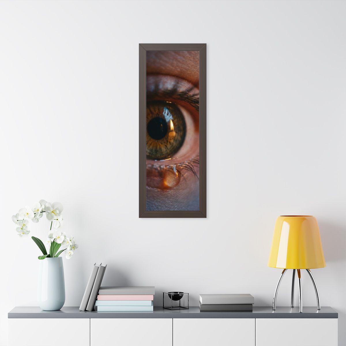 Framed Vertical Poster - Amber Iris Reflection Fine Art... |...