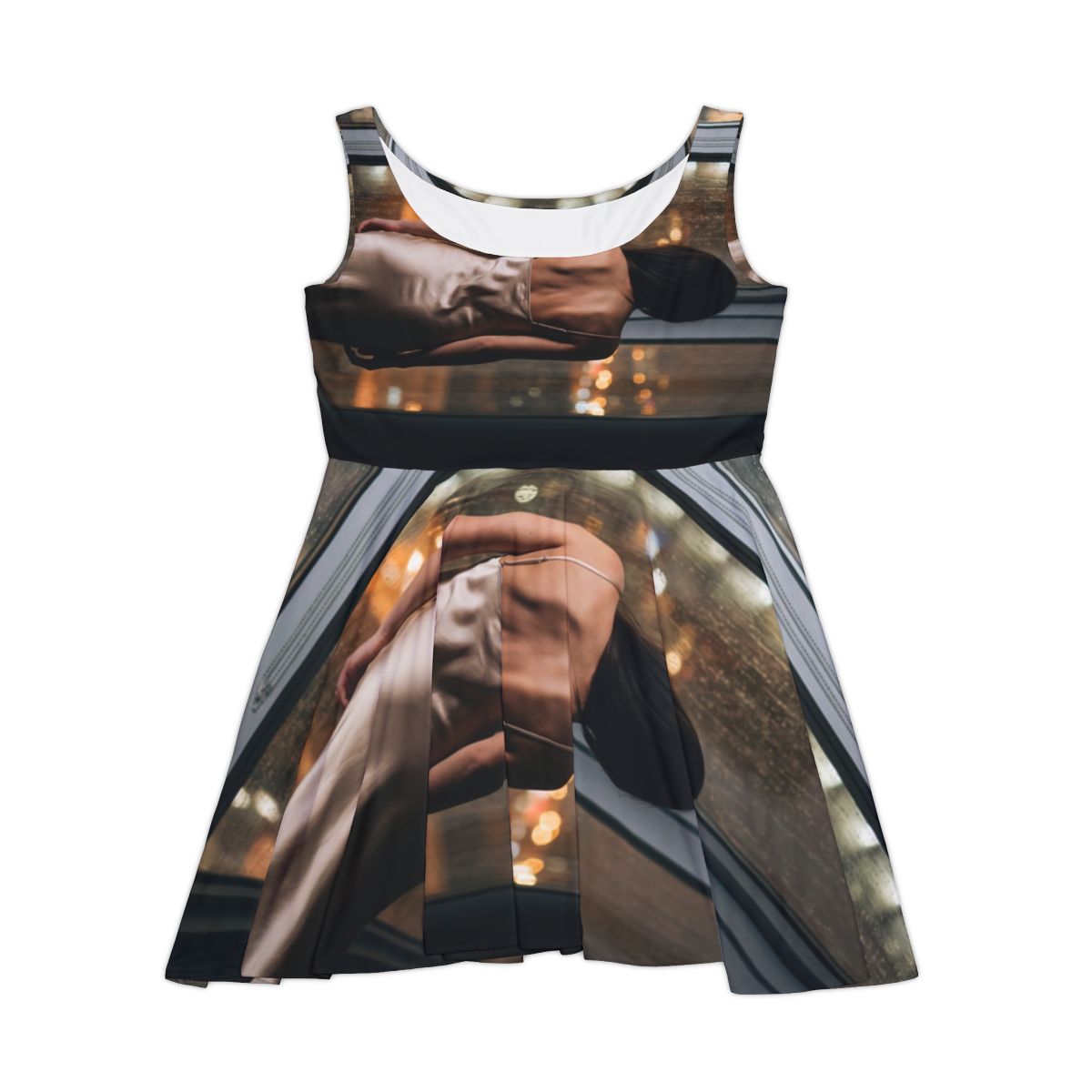 Women's Skater Dress - Shimmering City Grid | Echovira...