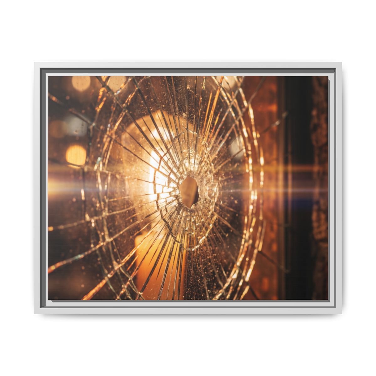 Framed Matte Canvas - Shattered Glass