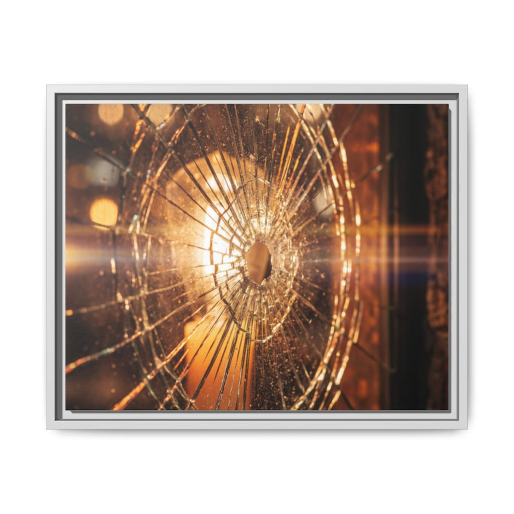Framed Matte Canvas - Shattered Glass — White / 1.25"
