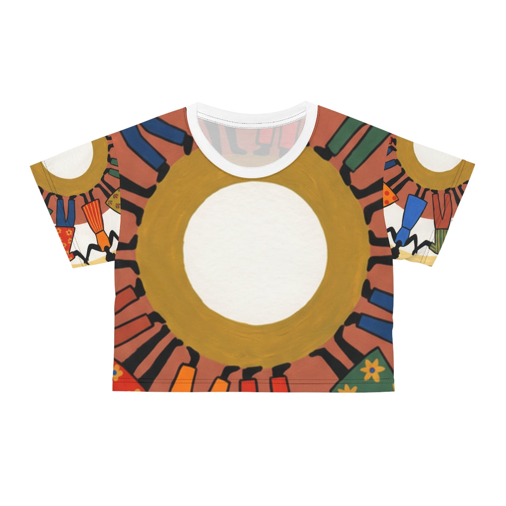 Crop Tee - Unity Mandala Folk Art | Echovira Gallery