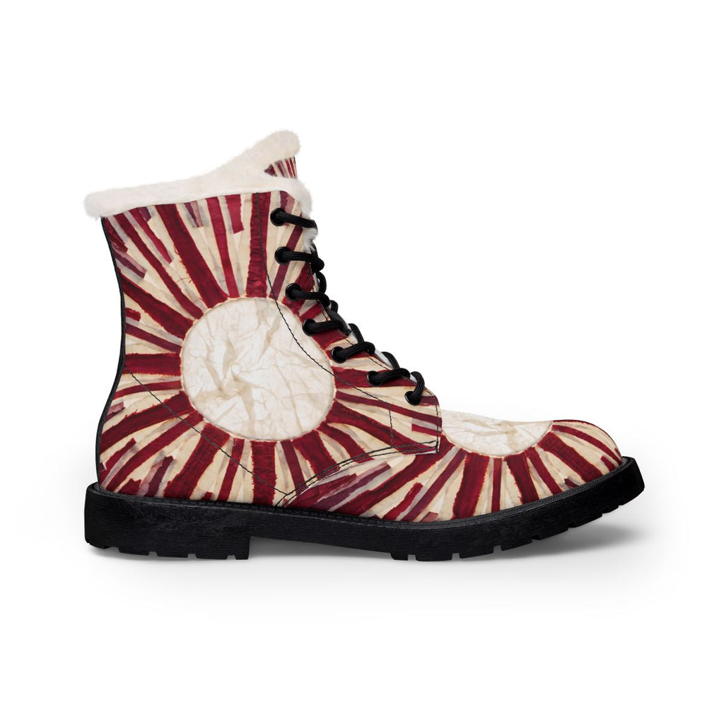 Men's Fur and Leather Boots Mandala Art