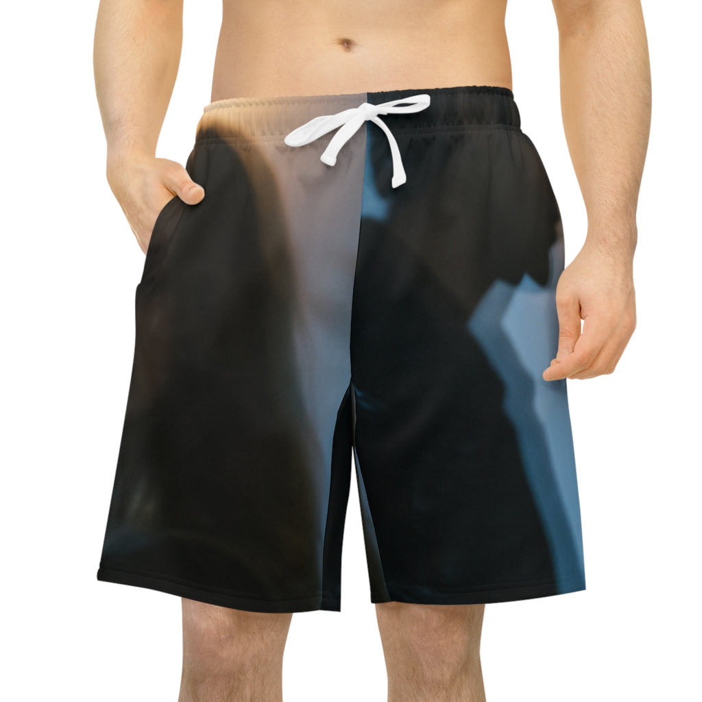 Men's Midnight Reflections Long Shorts - Moody Gym Shorts |...