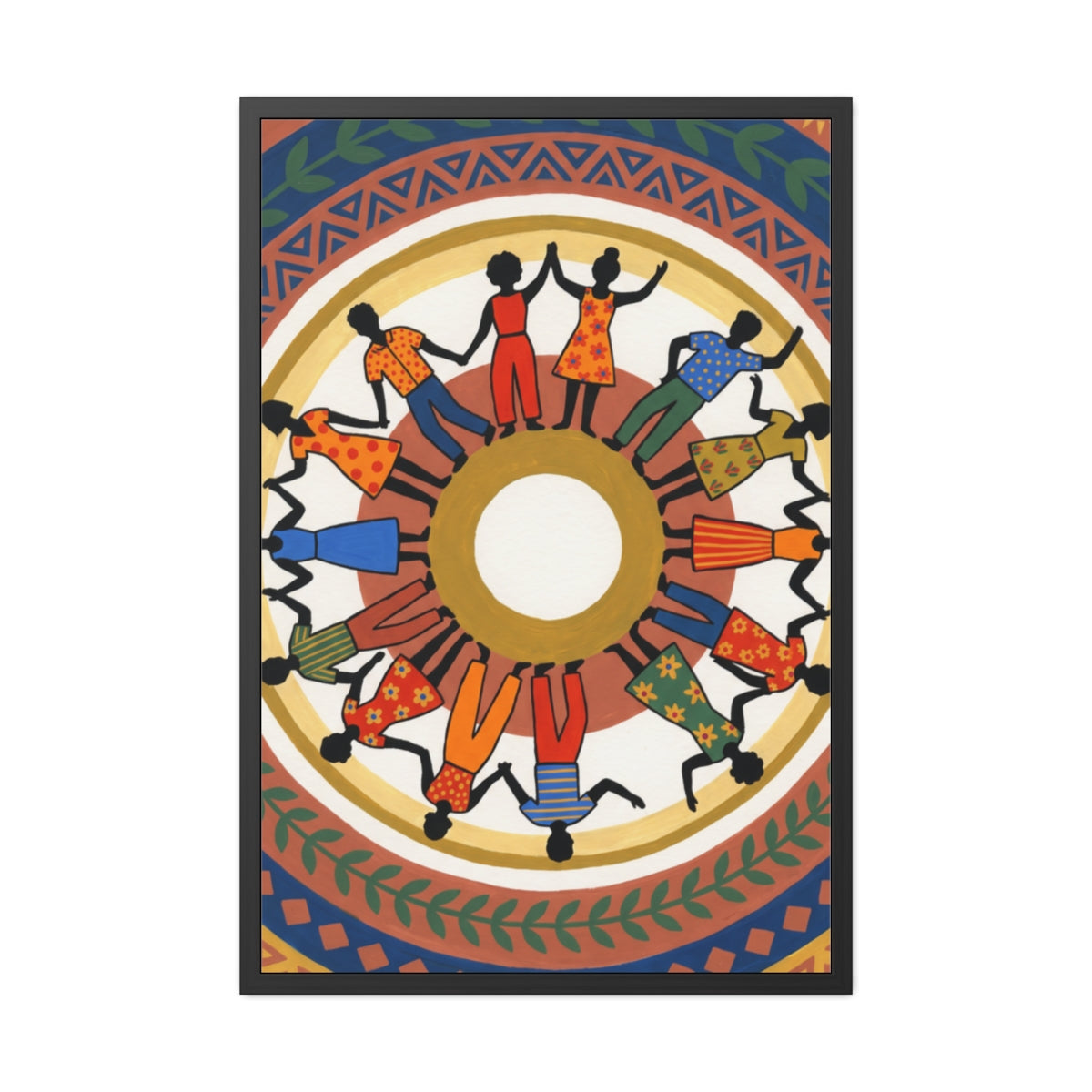 Framed Poster - Unity Mandala Folk Art (8×12, 9×11, 11×14......