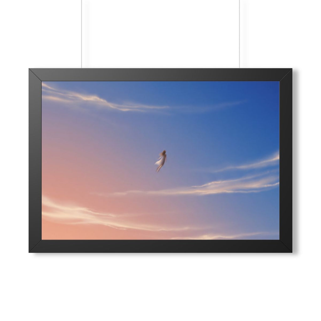 Framed Horizontal Poster - Horizon Sky Calm — Black (14×11...
