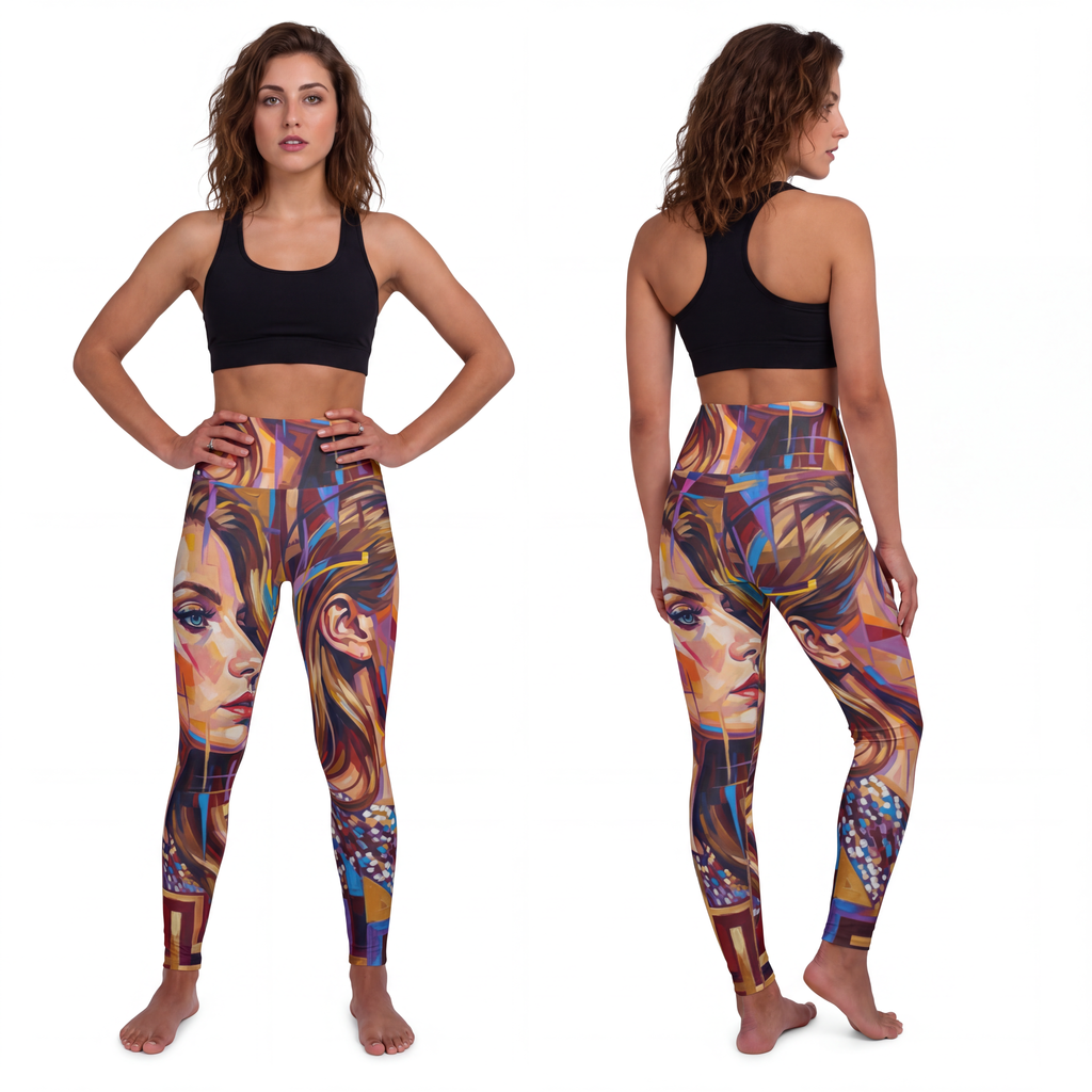High Waisted Yoga Leggings - Shattered Elegance | Echovira...