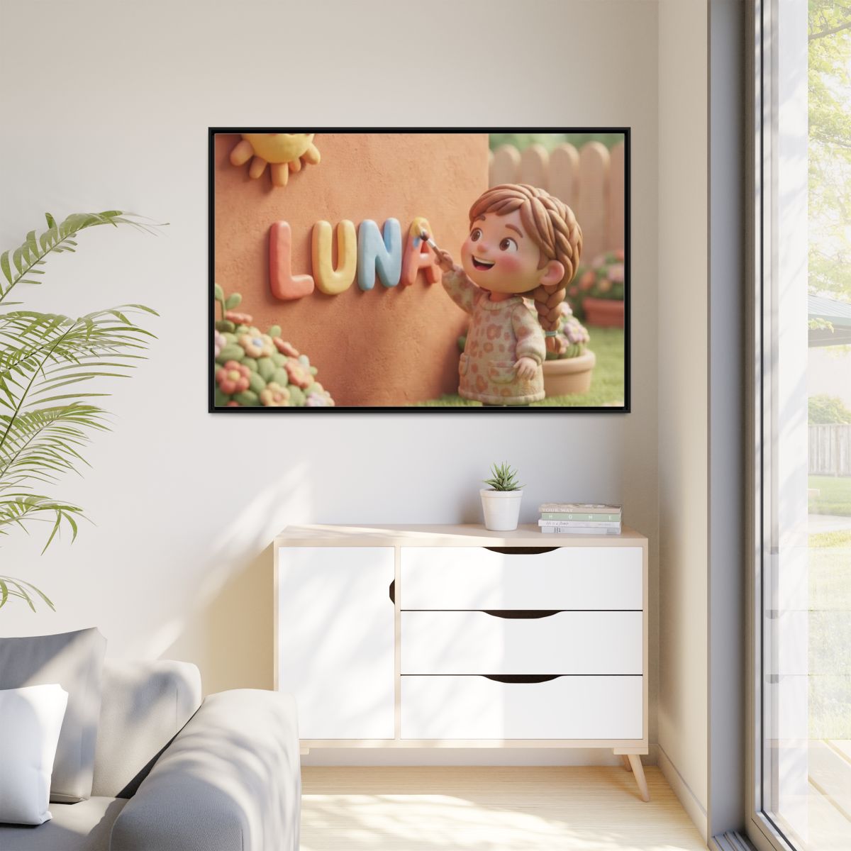 Matte Canvas Framed - Luna Sunshine Clay — Black / 1.25"......
