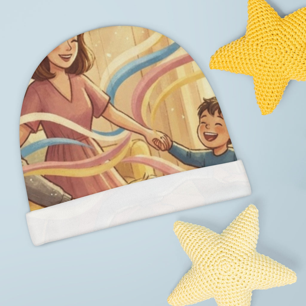 Baby Beanie - Our Happy Dance Family Art Print | Echovira...