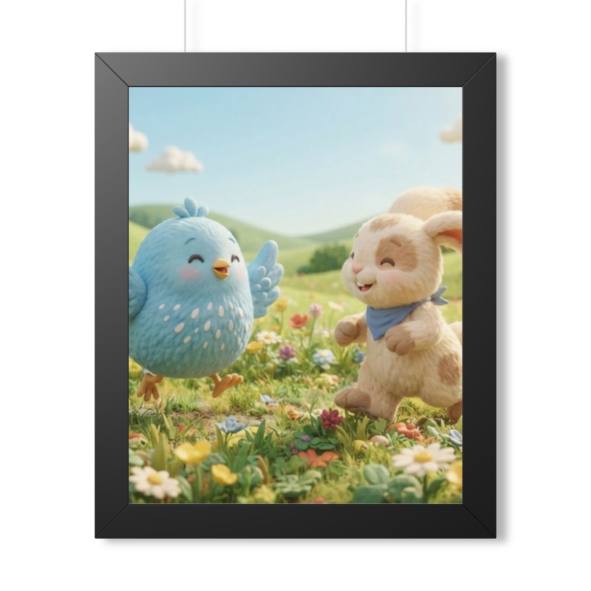 Framed Vertical Poster - Meadow Friends View — Black (11×14...