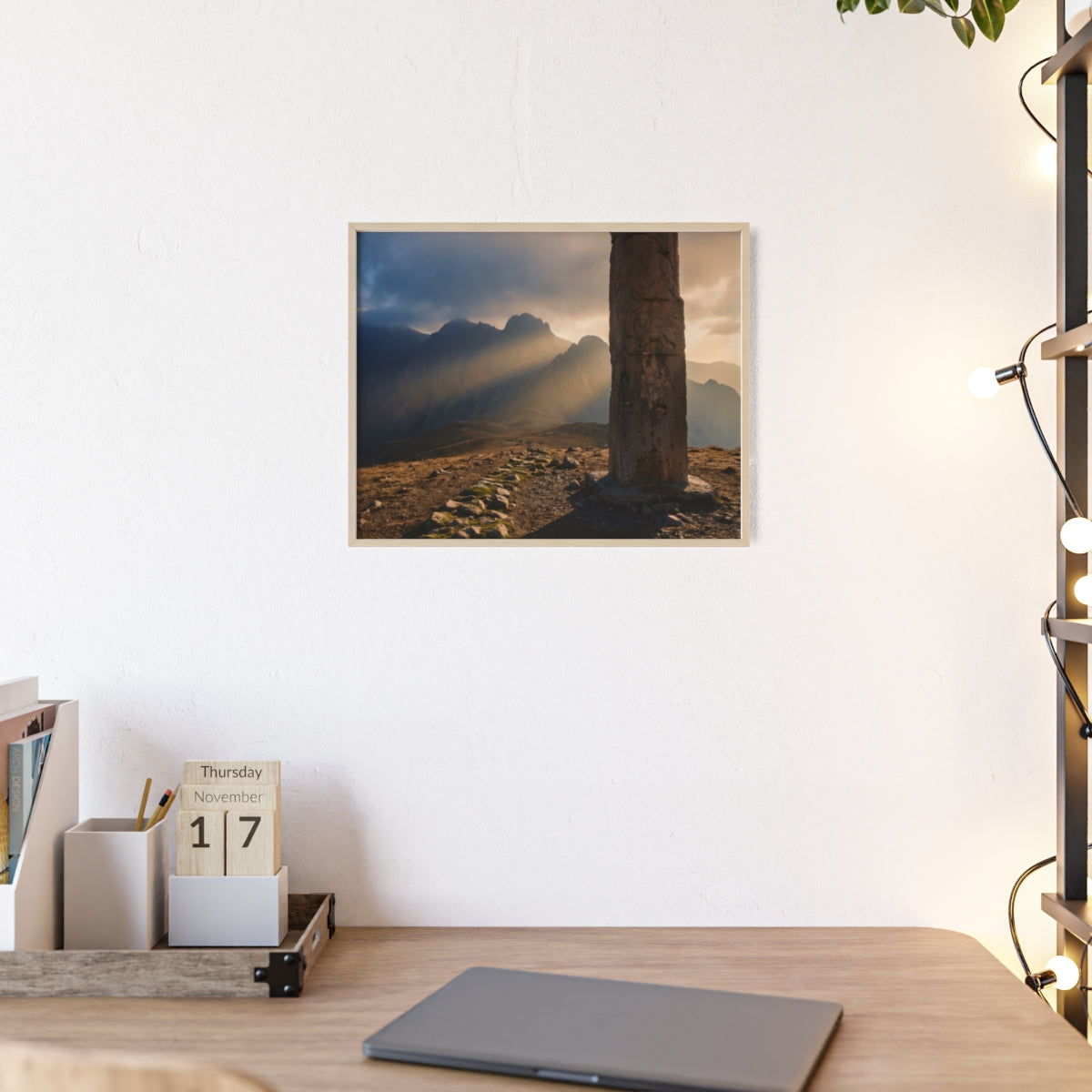 Wooden Framed Poster - Mystic Peak
