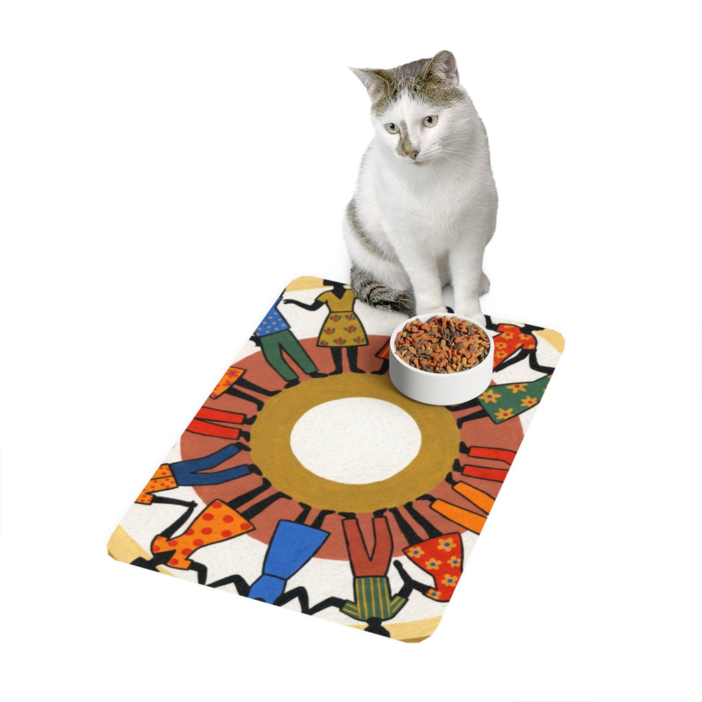 Pet Food Mat (12x18) - Unity Mandala Folk Art | Echovira...