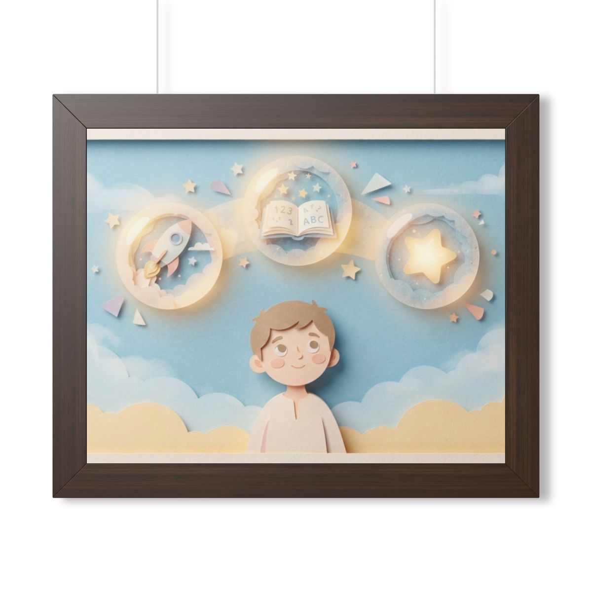 Framed Horizontal Poster - Sky Wonder — Walnut (14×11... |...