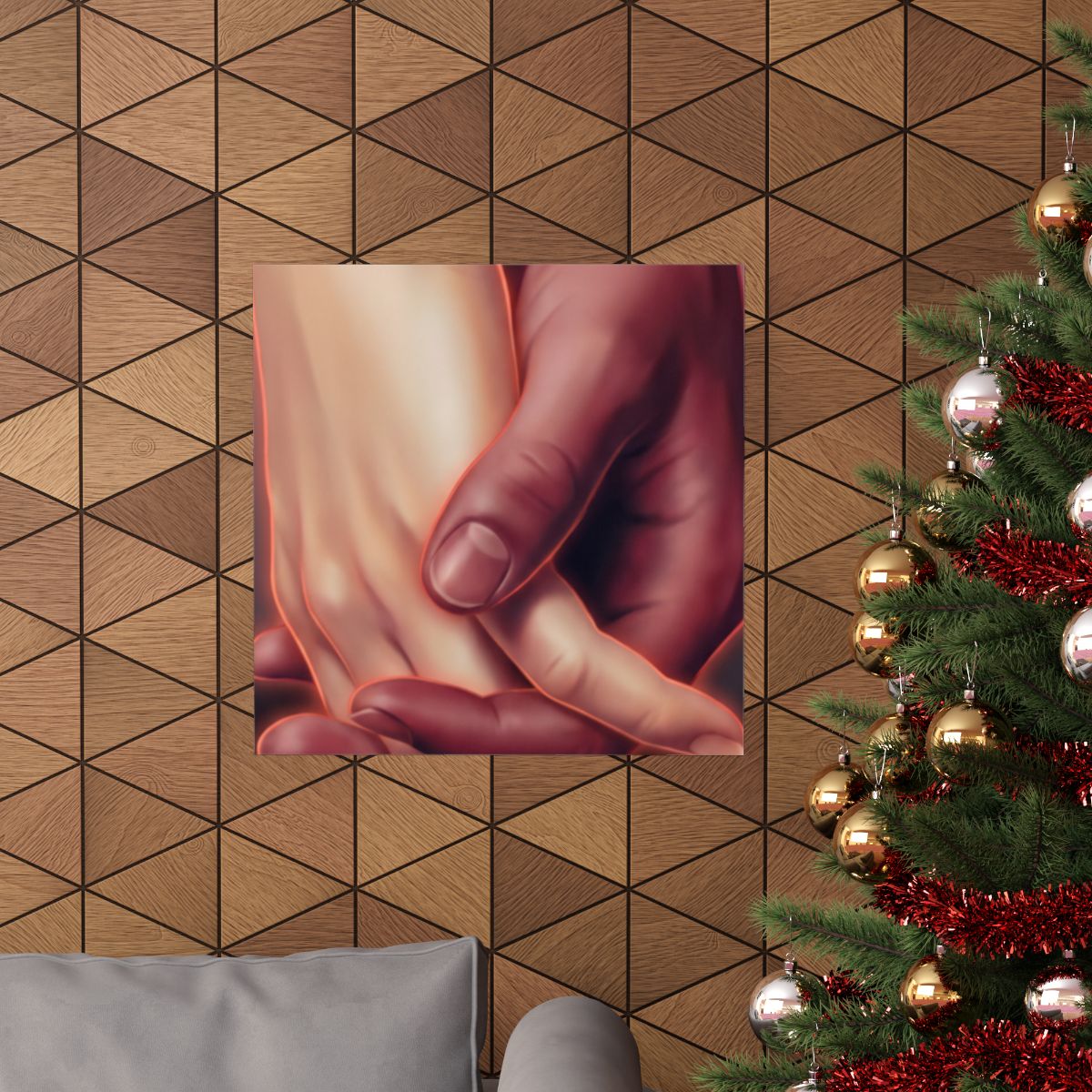 Matte Horizontal Posters - Ethereal Connection Holding Hands...